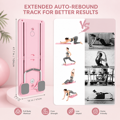 5-in-1 Foldable Pilates Reformer Board with Timer – Portable Full Body Home Gym